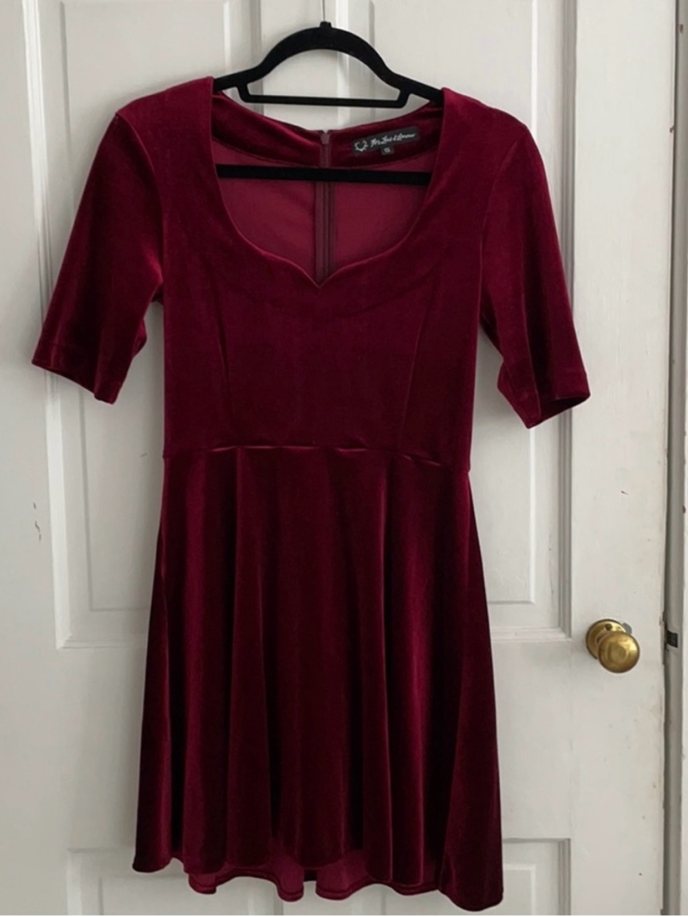 For Love And Lemons Burgundy Velvet Mini Dress - Picture 2 of 6